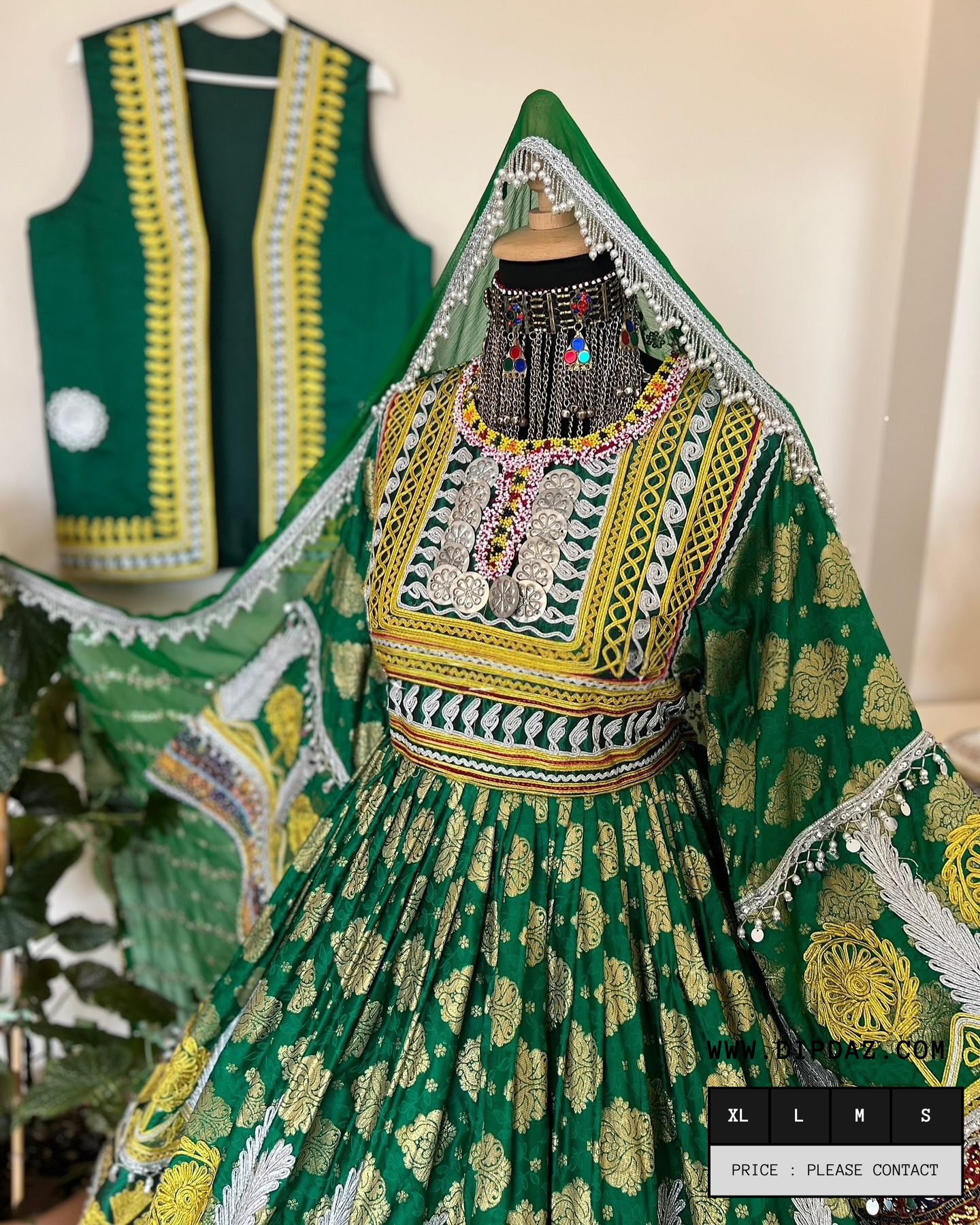 Handmade Afghan Bridal Kochi Dress | Custom-Made Traditional Afghan Wedding Gown | Embroidered Bridal Attire | Cultural Afghan Bridal Wear | Elegant Kochi Wedding Dress