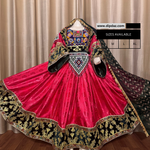 Handmade Afghan Kochi Dress | Custom-Made Traditional Afghan Attire | Embroidered Kochi Dress for Women | Cultural Afghan Wear | Unique Festive Outfit pink