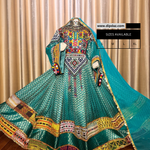 Handmade Afghan Kochi Dress | Custom-Made Traditional Afghan Attire | Embroidered Kochi Dress for Women | Cultural Afghan Wear | Unique Festive Outfit blue