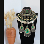 Handmade Afghan Jewelry | Traditional Ethnic Jewelry with Intricate Embroidery and Gemstones | Afghan Tribal Necklace, Earrings, and Bracelets | Unique Cultural Accessories