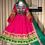 Handmade Afghan Kochi Dress | Custom-Made Traditional Afghan Attire | Embroidered Kochi Dress for Women | Cultural Afghan Wear | Unique Festive Outfit pink