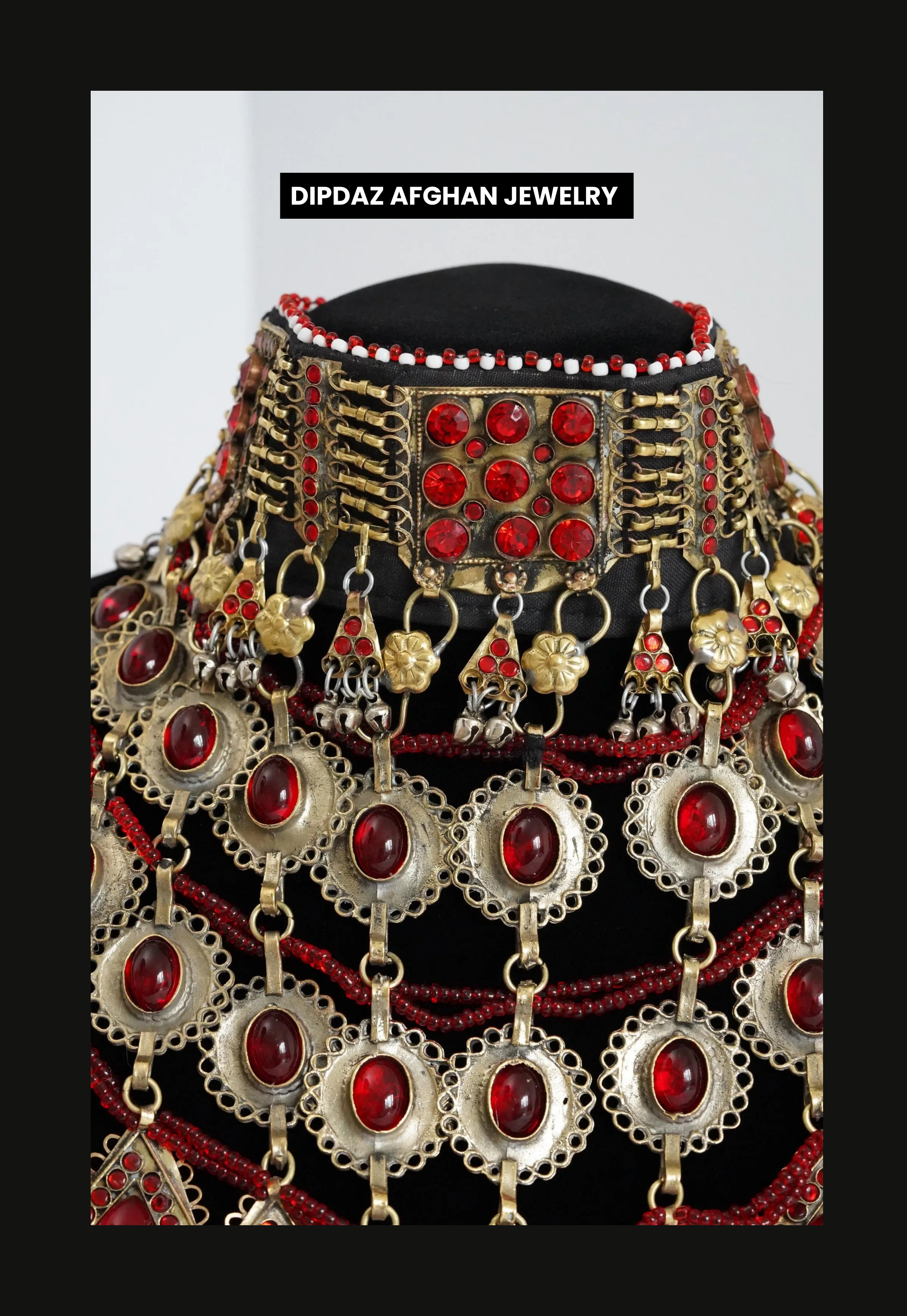 Handmade Afghan Jewelry | Traditional Ethnic Jewelry with Intricate Embroidery and Gemstones | Afghan Tribal Necklace, Earrings, and Bracelets | Unique Cultural Accessories