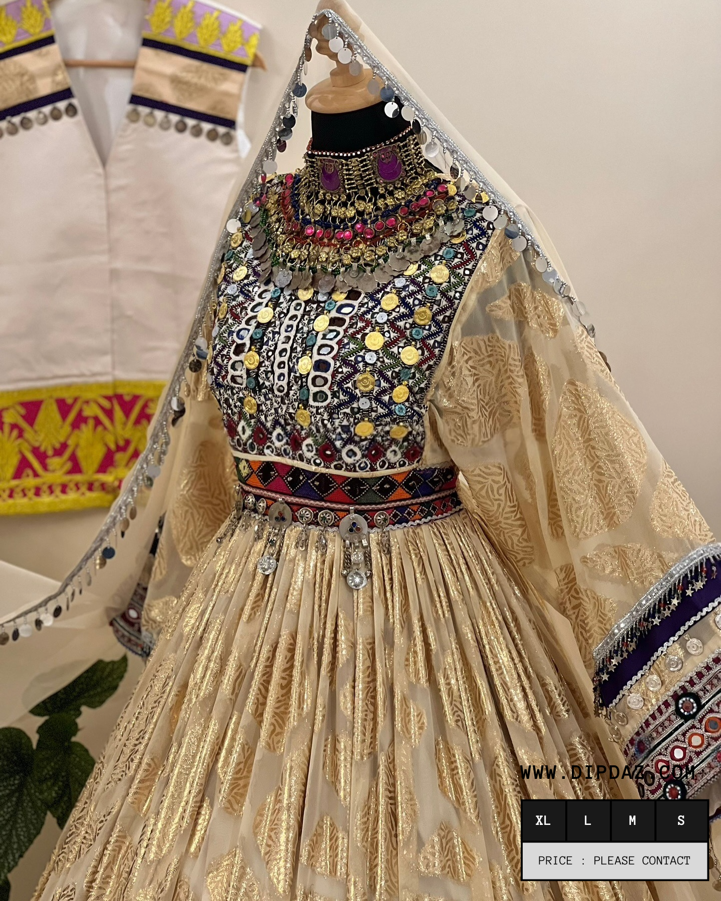 Handmade Afghan Bridal Kochi Dress | Custom-Made Traditional Afghan Wedding Gown | Embroidered Bridal Attire | Cultural Afghan Bridal Wear | Elegant Kochi Wedding Dress