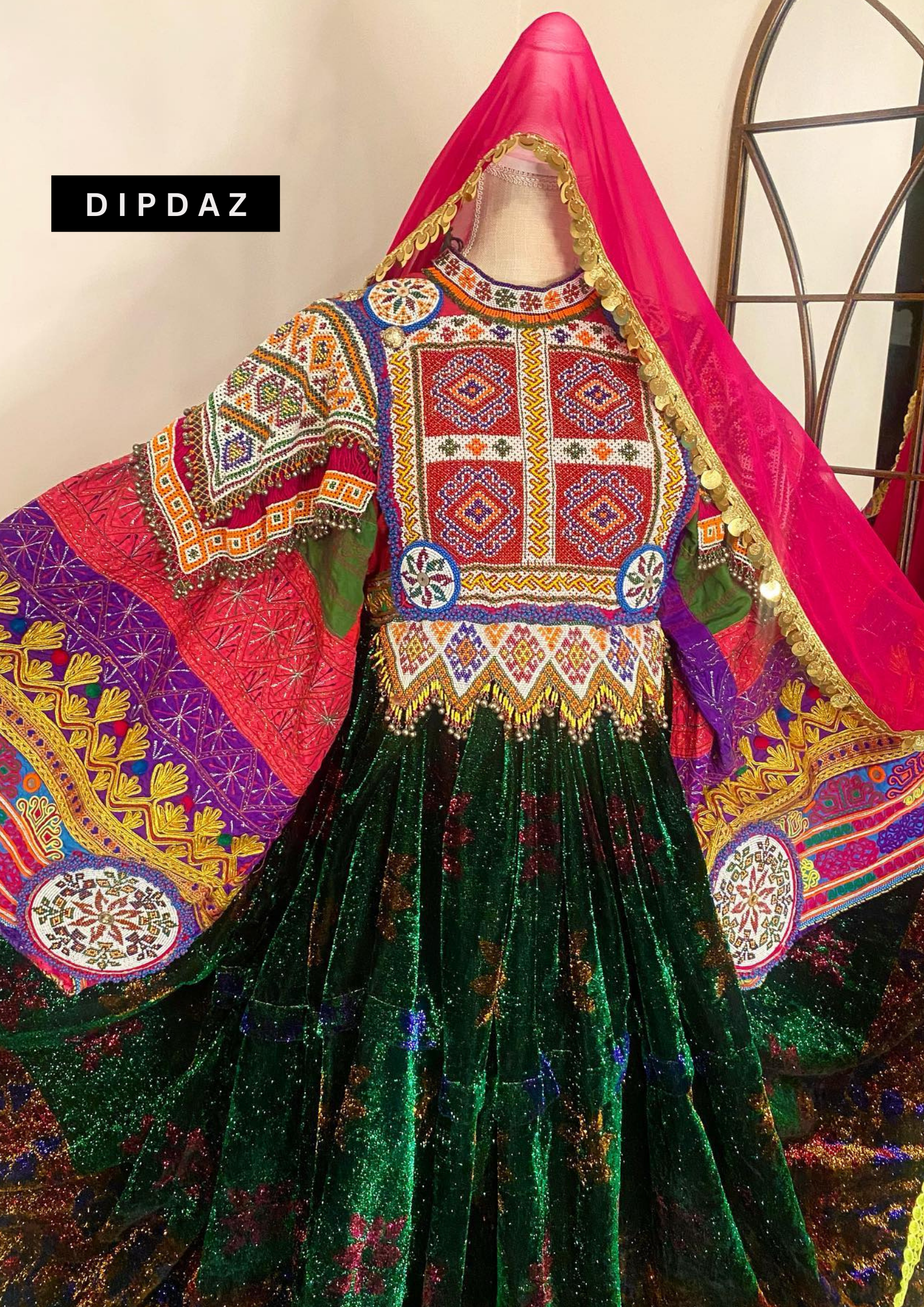 Hand crafted Afghan Gand Party Dresses at DIPDAZ SETS