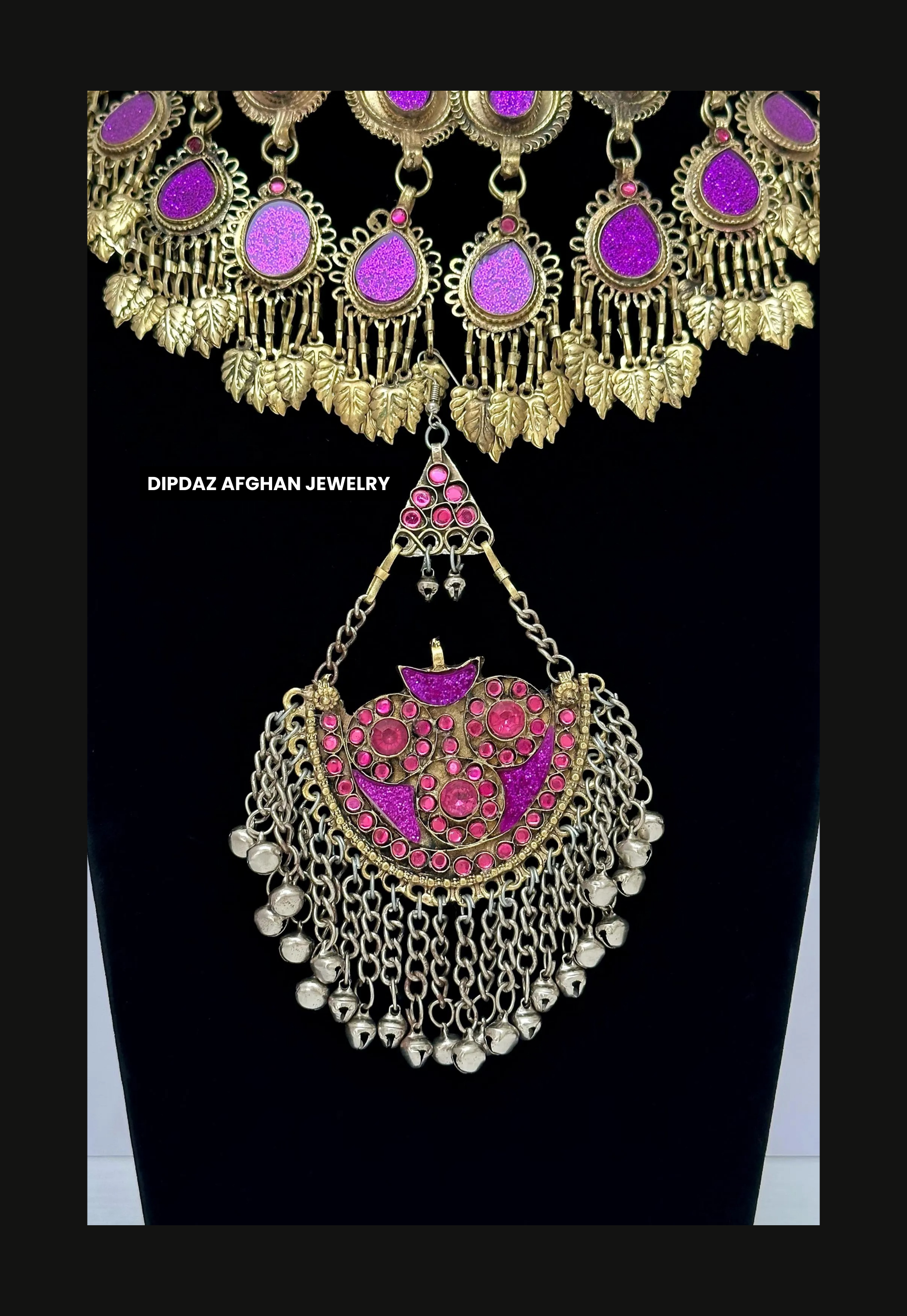 Handmade Afghan Jewelry | Traditional Ethnic Jewelry with Intricate Embroidery and Gemstones | Afghan Tribal Necklace, Earrings, and Bracelets | Unique Cultural Accessories