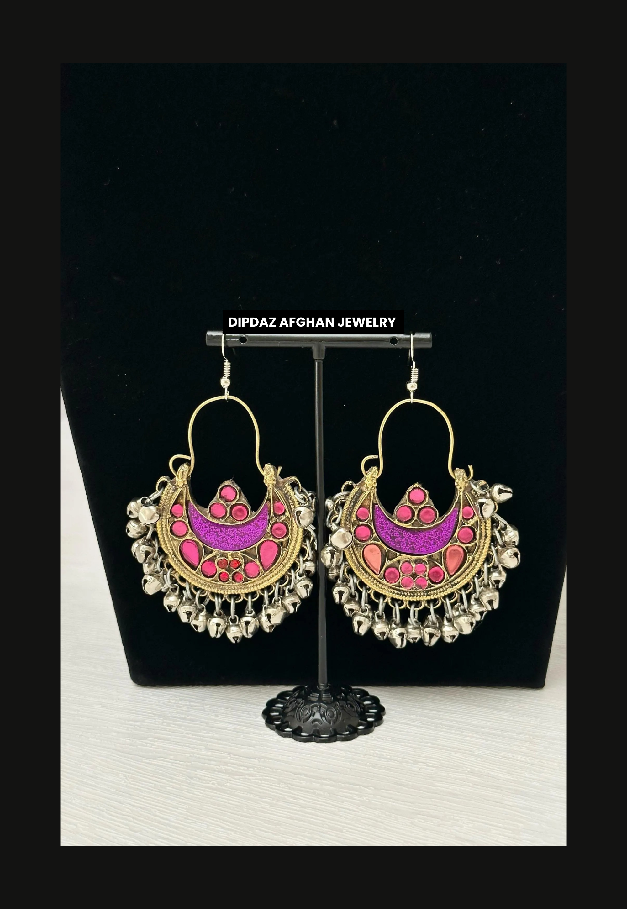 Handmade Afghan Jewelry | Traditional Ethnic Jewelry with Intricate Embroidery and Gemstones | Afghan Tribal Necklace, Earrings, and Bracelets | Unique Cultural Accessories