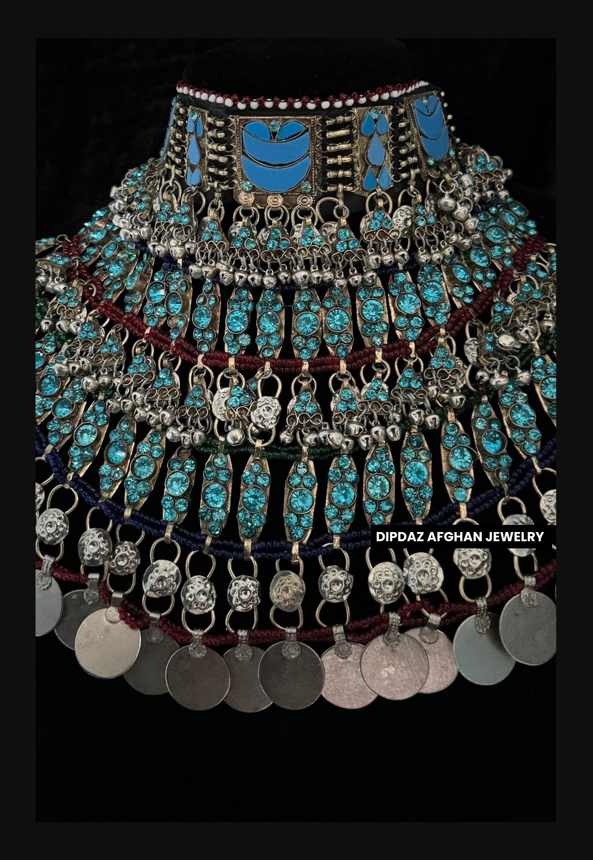 Handmade Afghan Jewelry | Traditional Ethnic Jewelry with Intricate Embroidery and Gemstones | Afghan Tribal Necklace, Earrings, and Bracelets | Unique Cultural Accessories