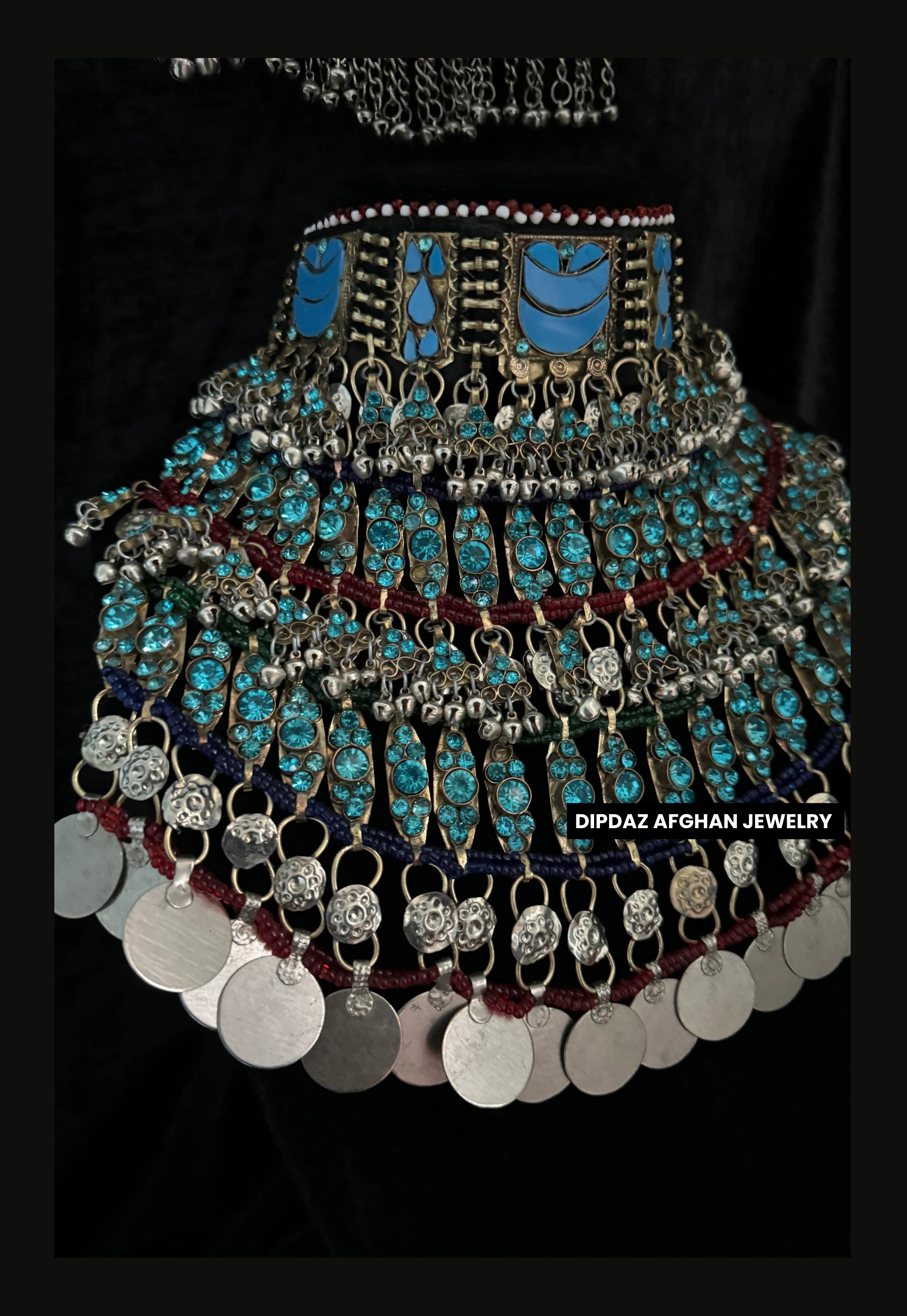 Handmade Afghan Jewelry | Traditional Ethnic Jewelry with Intricate Embroidery and Gemstones | Afghan Tribal Necklace, Earrings, and Bracelets | Unique Cultural Accessories